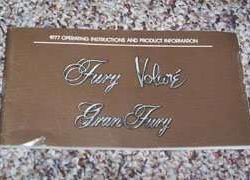 1977 Plymouth Fury, Gran Fury & Volare Owner's Manual