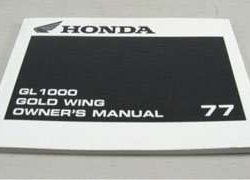 1977 Honda GL1000 Gold Wing Motorcycle Owner's Manual