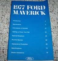 1977 Ford Maverick Owner's Manual