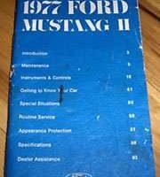 1977 Ford Mustang II Owner's Manual