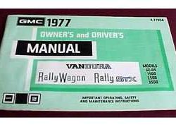 1977 GMC Vandura & Rally Owner's Manual