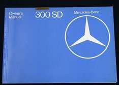 1980 Mercedes Benz 300SD Owner's Manual