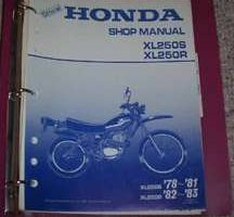 1979 Honda XL250S & XL250R Motorcycle Shop Service Manual