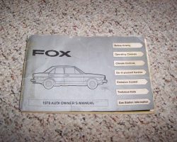 1978 Audi Fox Owner's Manual