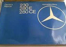 1978 Mercedes Benz 230, 280E & 280CE Owner's Manual