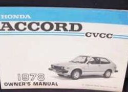1978 Honda Accord CVCC Owner's Manual