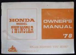 1978 Honda CM185T Twinstar Motorcycle Owner's Manual