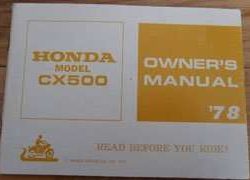 1978 Honda CX500 Motorcycle Owner's Manual