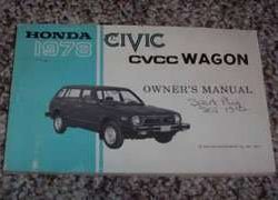 1978 Honda Civic CVCC Wagon Owner's Manual