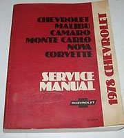 1978 Chevrolet Corvette Shop Service Repair Manual