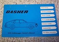 1978 Volkswagen Dasher Owner's Manual