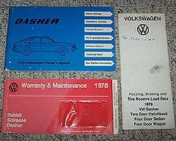 1978 Volkswagen Dasher Owner's Manual Set