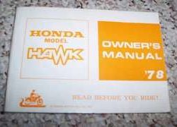1978 Honda Hawk Owner's Manual
