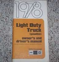 1978 Chevrolet Silverado Light Duty Truck Owner's Manual