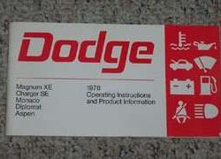 1978 Dodge Charger Owner's Manual