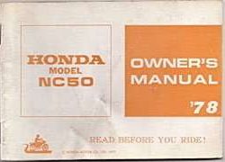1978 Honda NC50 Express Motorcycle Owner's Manual
