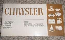 1978 Chrysler Cordoba Owner's Manual