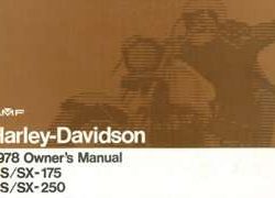 1978 Harley Davidson SS-175, SX-175, SS-250 & SX-250 Owner's Manual