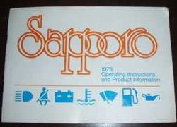 1978 Plymouth Sapporo Owner's Manual