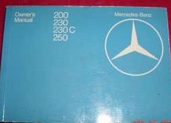 1980 Mercedes Benz 230  230C  Euro Models Owner's Manual