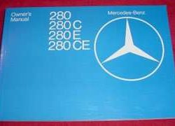 1980 Mercedes Benz 280, 280C, 280E & 280CE Euro Models Owner's Manual