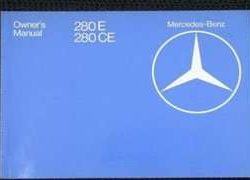 1980 Mercedes Benz 280E & 280CE Owner's Manual