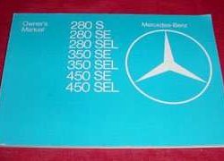 1979 Mercedes Benz 350SE & 350SEL Euro Models Owner's Manual