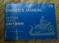 1979 Honda CB125S Motorcycle Owner's Manual