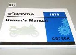 1979 Honda CB750K 750 Four K Motorcycle Owner's Manual