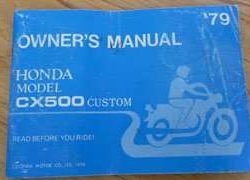 1979 Honda CX500 Custom Motorcycle Owner's Manual