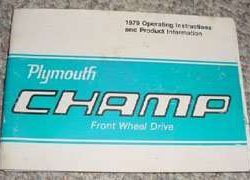 1979 Plymouth Champ Owner's Manual
