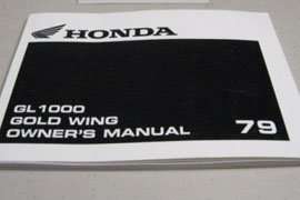 1979 Honda GL1000 Gold Wing Motorcycle Owner's Manual