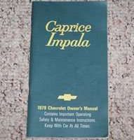 1979 Chevrolet Impala, Caprice Owner's Manual