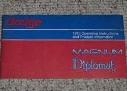 1979 Dodge Magnum & Diplomat Owner's Manual
