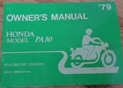 1979 Honda PA50 Motorcycle Owner's Manual