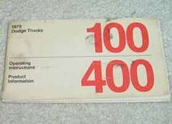 1979 Dodge Trucks 100-400 Owner's Manual