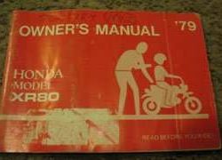 1979 Honda XR80 Motorcycle Owner's Manual