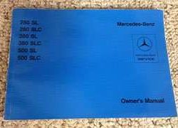 1981 Mercedes Benz 280SL & 280SLC Euro Models Owner's Manual