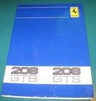 1980 Ferrari 208 GTB & 208 GTS Owner's Manual