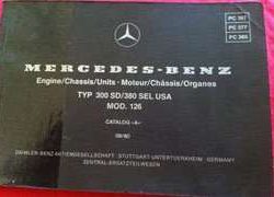 1982 Mercedes Benz 300SD & 380SEL 126 Chassis Parts Catalog