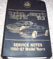1982 Lotus Turbo Esprit & Esprit S3 Service Manual