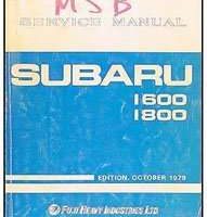 1980 Subaru 1600 & 1800 Owner's Manual