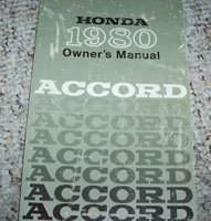 1980 Honda Accord Owner's Manual