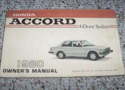 1980 Honda Accord 4-Door Sedan Owner's Manual