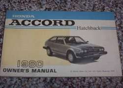 1980 Honda Accord Hatchback Owner's Manual