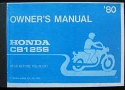 1980 Honda CB125S Motorcycle Owner's Manual