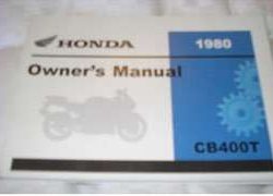 1980 Honda CB400T Motorcycle Owner's Manual