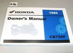 1980 Honda CB750F 750 Super Sport Motorcycle Owner's Manual