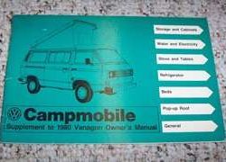 1980 Volkswagen Vanagon Campmobile Owner's Manual Supplement