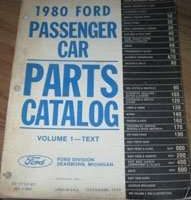 1980 Ford Thunderbird Parts Catalog Text